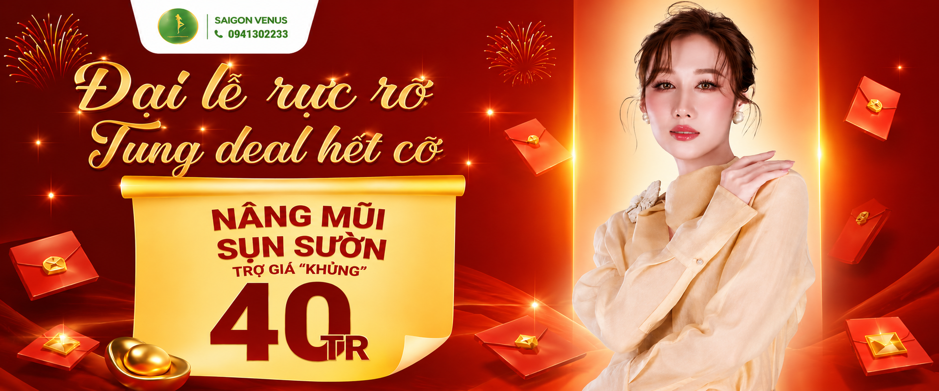 ĐẠI LỄ RỰC RỠ – TUNG DEAL HẾT CỠ – NÂNG MŨI SỤN SƯỜN GIẢM 40TR